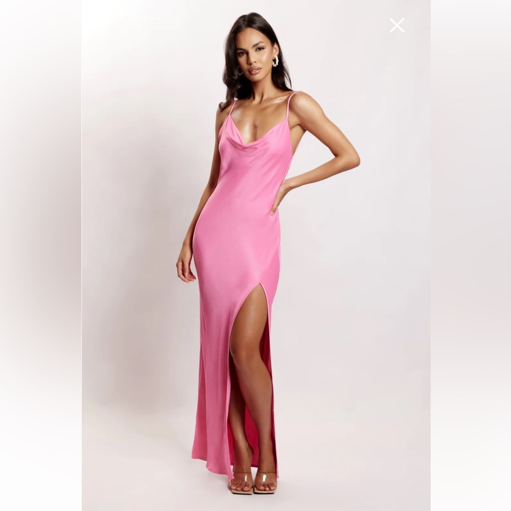 Jade Cowl Neck Backless Maxi Dress